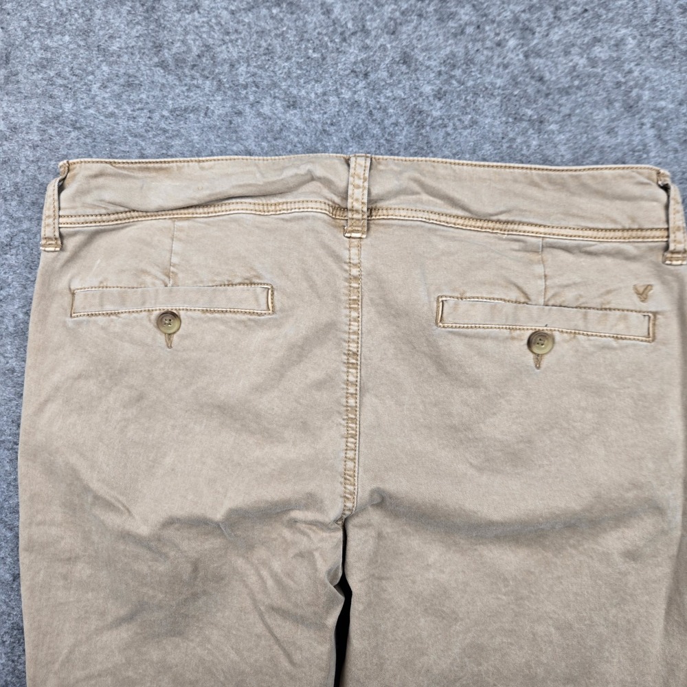 American Eagle Kick Boot Khaki Pants Tan Stretch Chino Women's Size 10 Regular - Picture 9 of 10